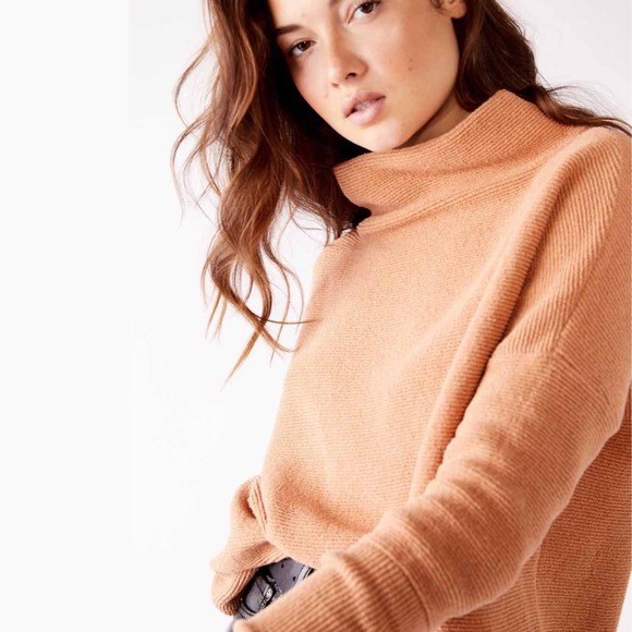 Free People Taupe Ottoman Slouchy Tunic‎ Sweater Dress Size Large Knit Bohemian - Picture 13 of 13